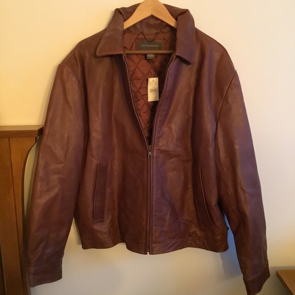 Banana Republic burgundy leather jacket!